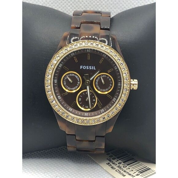 Fossil ES2795 Women's Plastic Analog Black Dial Quartz Genuine Wrist Watch LP320 - Picture 1 of 9